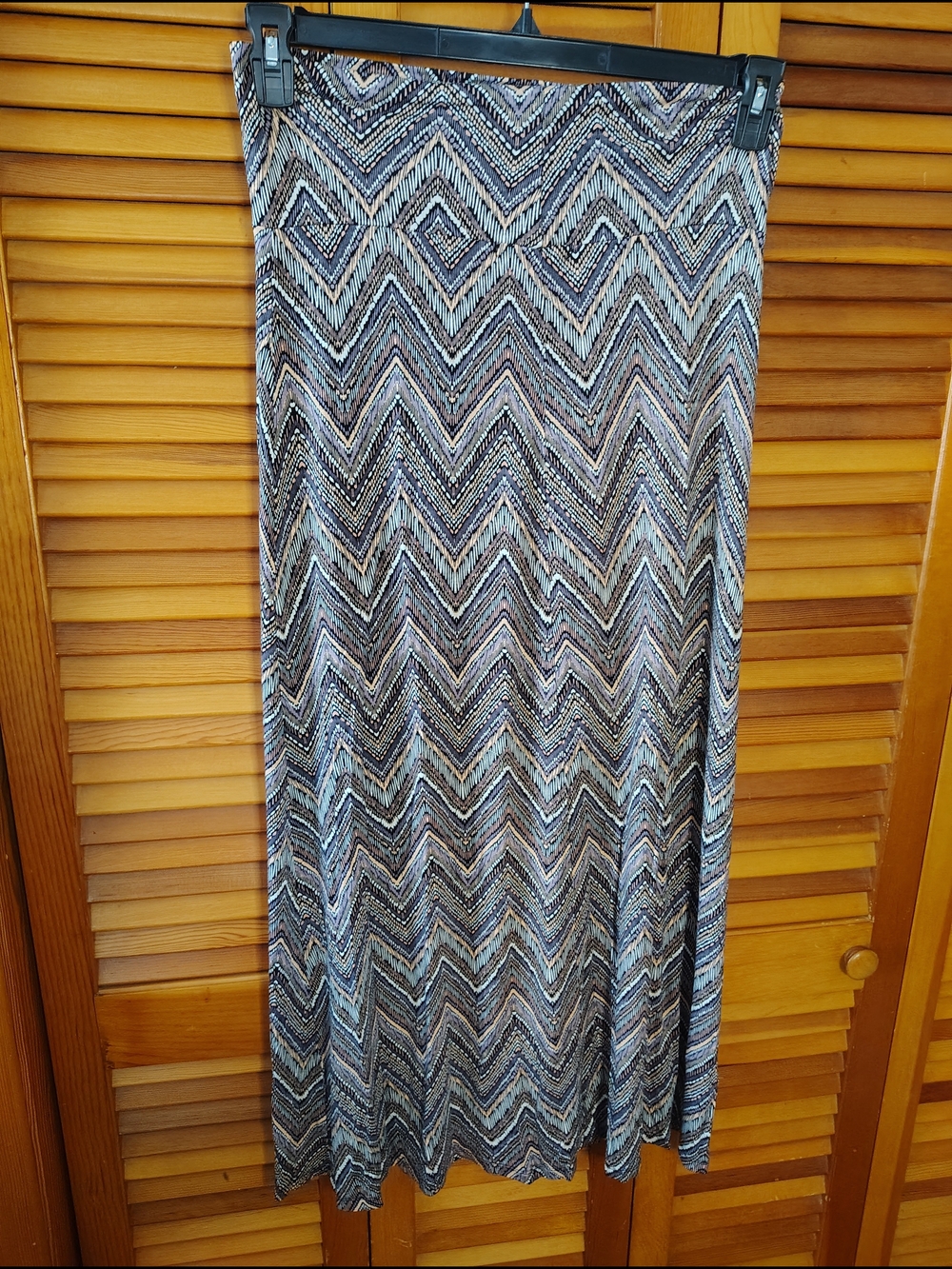 Womens Multi-Colored Chevron Maxi Skirt